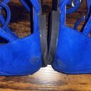 JustFab  blue & gold gladiator flats - size 8.5 Photo 3