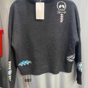 360 Cashmere  Swaeter Women's XS Gray Knit Skull Live Forever 100% Cashmere B98 Photo 0