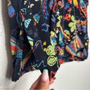 Chico's Vintage  Womens Novelty Print Casual Button Down Short Sleeve Top 0 Rayon Photo 3