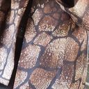 Russell  KEMP ANIMAL Print Silk Beaded Blazer Jacket Size Large Brown Photo 3