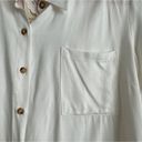 Hem & Thread  Womens White Collared Button Up Roll Tab Sleeves Blouse New Large L Photo 89