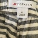 Liz Claiborne  Women Lounge Pants XL Gray Striped Straight Leg Cozy Comfort Photo 1