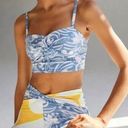 NEW Free People Movement Double Take Novelty Floral Print Crop Top Bra Large Blue Photo 0