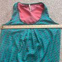 Lovemarks  tank top blouse shirt size Large Green Pink Birds semi-sheer Photo 5