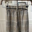 Stradivarius Strativarius Glenn Plaid Paper Bag Crop Trousers Pants XS Photo 5