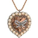 Betsey Johnson  ROSE GOLD TONE/PEARL HEART NECKLACE Photo 0