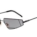 Fendi women’s men’s unisex Fiend FFM0054/S narrow asymmetric metal sunglasses Photo 0