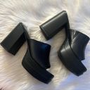 Wild Pair Womens Ofeliap Black Slip On Heels chunky Y2K Sandals Photo 4