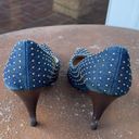 Nordstrom Dani black denim studded heels  Photo 4