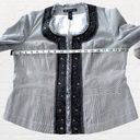 INC International Concept  Studded Blazer Black & White Stripes Size Medium Photo 7