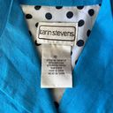 Karin Stevens  Teal Blue White Retro Style Vest 10 Photo 1