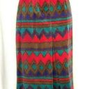 Vintage 80s Pykettes Skirt Corduroy 100% Cotton Aztec South Western 8 Medium Brown Size 12 Photo 1