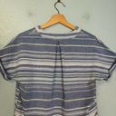 Marine layer  Women’s Bali Popover Blue White Stripe V Neck Top Photo 7