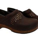 Dansko  Women's Brown Leather Patricia Embellished Clogs Size 42 / 12 Photo 0