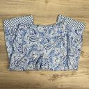 Carole Hochman Blue & White Paisley Print Elastic Drawstring Waist Pajama Pants Photo 3