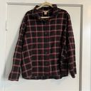 Woolrich button up flannel plaid long sleeve shirt checkered red black white XL Photo 0