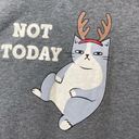 Jenni Intimates | Not Today Christmas Cat Rudolph Print Sleep Shirt Gray Medium Photo 3