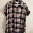 Nordstrom  Rack women’s large pink plaid button down top Photo 0