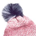 Handmade  pom hat rose pink knit slouchy removable faux fur pompom adult winter Photo 1