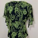 Carmen Marc Valvo  Silk Floral Cowl Top Blouse Photo 6