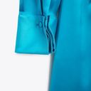 ZARA nwt date night valentines satin effect wrap long sleeve blue mini dress Photo 5