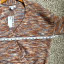 Nine West NWT  Orange Blue Marled V-Neck Wrap Sweater Medium Photo 6