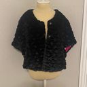 Betsey Johnson Black Faux Fur Shawl Photo 0