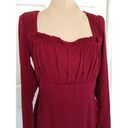 The Row  A- Dress Red Metallic Thread Empire Waist Square Neck Long Sleeve Pull On M Photo 1