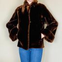 Vintage Dark Brown Girly Glam Bohemian Faux Fur Jacket Size M Photo 4