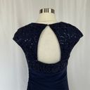 Betsy and Adam  Women's Formal Dress Size 6 Blue Sequined Lace and Chiffon Gown Photo 8