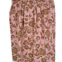 Lane Bryant  Pink Brown Floral Midi Skirt Pull On Poplin Lined Pleated Size 22 Photo 2