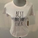 Rae Dunn  Best Mom Ever T-shirt Top White Pink XS New NWT Mom Mother’ Day gift Photo 0