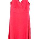 J.Crew  Sz 6 Petite Dress Pink 100% Silk Sleeveless V Neck Crossover A Line Midi Photo 0