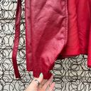 ma*rs Vint 60s 70s Red Leather & Silver Fox Fur Collar  Claus Christmas Trench Coat Photo 9