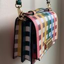 Zac Posen ZAC  Earthette Mini Accordion Multicolored Gingham Leather Crossbody Photo 3