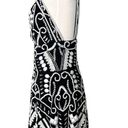 Alexis  Jerza Black and White Stone Embellished Embroidered Beaded Mini Dress Photo 2