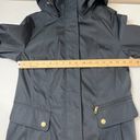 Cole Haan  Women's Back Bow Packable Hooded Rain Jacket Navy Blue Size SP Photo 9