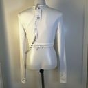 Mistress Rocks  Sexy Ruched Cropped Siren White Long Sleeve Top Size Small Photo 11