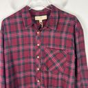 Thread and Supply NWT  Relaxed Plaid Flannel Buttondown Shirt Wine Size XS NEW Photo 1