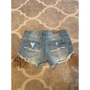 Soundgirl  western cowgirl fringe denim jean shorts size 7 Photo 3