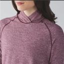 Lululemon  Warm Your Core Long Sleeve Tee Heathered Bordeaux Drama W-324 Size 4 Photo 3