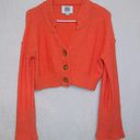 Urban Outfitters BDG Orange Cropped Button Front Flare Sleeve Cardigan Photo 1