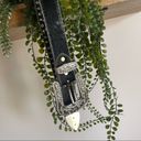 Vintage Boho Blue Jeweled Western Belt SZ S Silver Hardware Photo 6