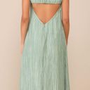 Lulus Season Sage Plisse Cutout Strapless Dress Photo 1