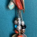 Coldwater Creek  Ladies Boho Stone Bead Charms Double Strand Leather Necklace Photo 2