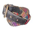 Stitched woven Genuine Leather Aztec Ethnic Boho Indie Print Belt size 42 pink Photo 4