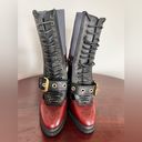 Burberry  Leather And Snake Skin Cut Out Platform Westmarsh boots Size 39.5 RARE Photo 4