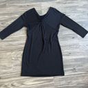 Loft Black Long Sleeve Open Back Fleece Lined Dress Size Small Photo 2