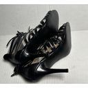 Nine West  AUTHORITY BLACK‎ LEATHER STRAPPY LACE UP STILLETOS WOMEN SZ 6.5 M Photo 5