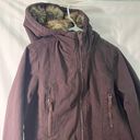 Ruff Hewn Women's Fur Lined Hooded Rustic Jacket Brown Heavy Cotton Medium Photo 3